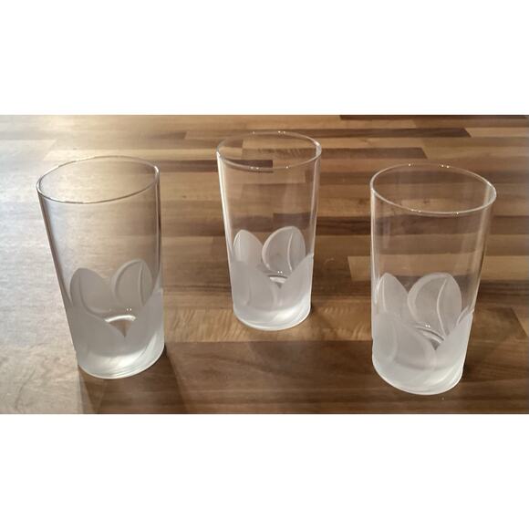 3 Cristal D'Arques Durand Highball Glasses Set Elegant Frosted Drink Tumblers - Picture 4 of 10